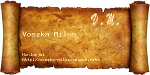 Voszka Milos névjegykártya